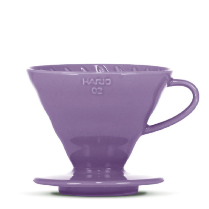 HARIO V60 Dripper, Porcelain, purple, 3-4 Portions
