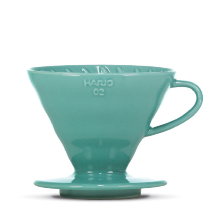 HARIO V60 Dripper, Porcelain, turquoise green, 3-4 Portions