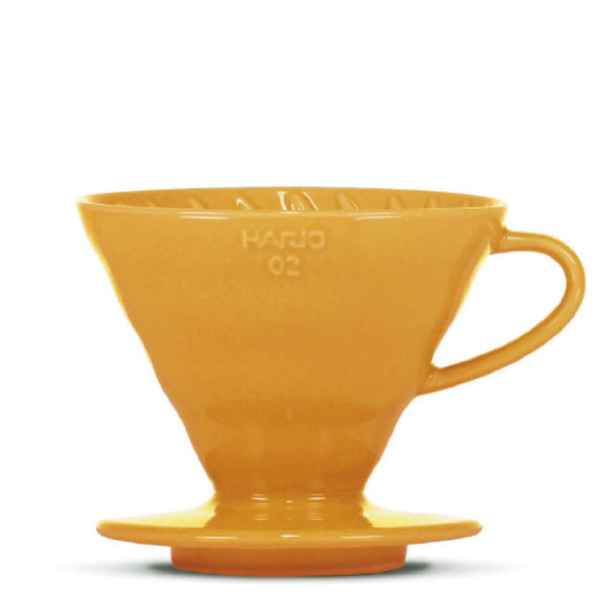 HARIO V60 Dripper, Porcelain, orange, 3-4 Portions