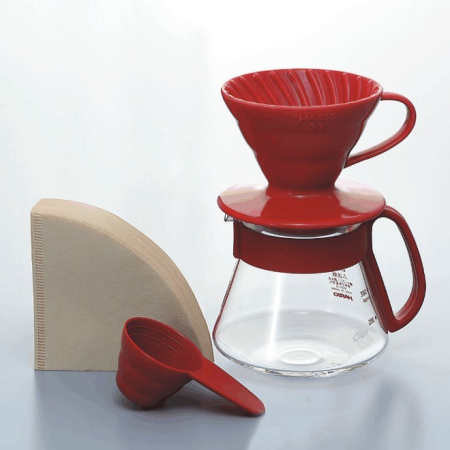 HARIO V60 Pour Over Kit, Ceramic, 1-2 Portions