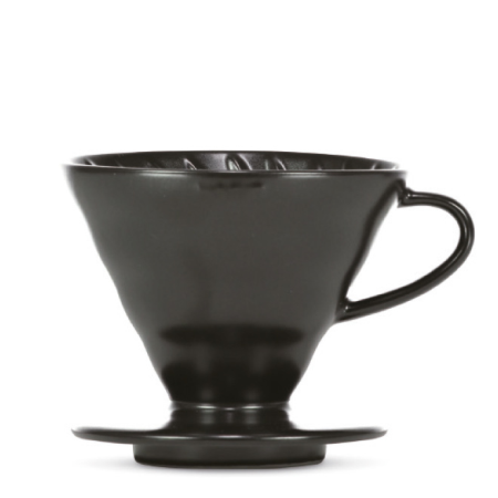 HARIO V60 Dripper, Porcelain, matte black, 3-4 Portions