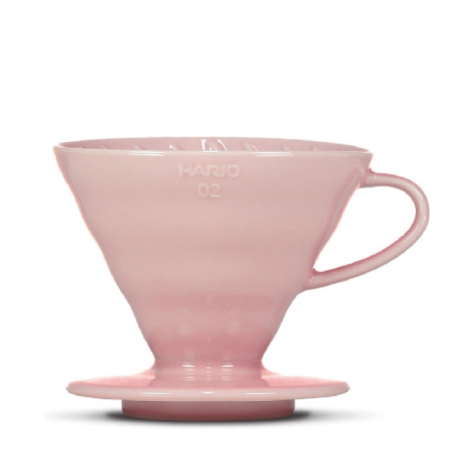 HARIO V60 Dripper, Porcelain, pink, 3-4 Portions