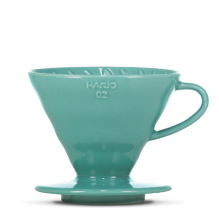 HARIO V60 Dripper, Porcelain, turquoise green, 3-4 Portions