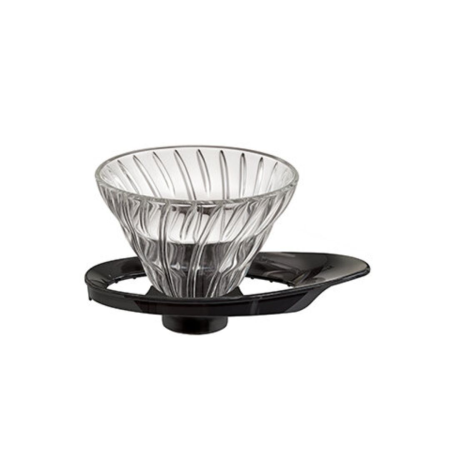 HARIO V60 Filterhalter, Glas schwarz 1-2  Port.