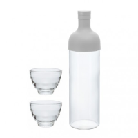 HARIO Filter-in Bottle &amp;amp; Tea Glass Set - Hellgrau