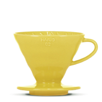 HARIO V60 Filterhalter, Porzellan, yellow, 3-4 Portionen