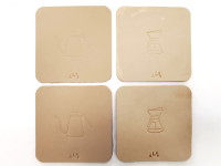 Kanso Leather Coasters - beige