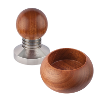 MOTTA Tamper flach &amp;quot;Bubble&amp;quot; mit Holzunterteller 58mm