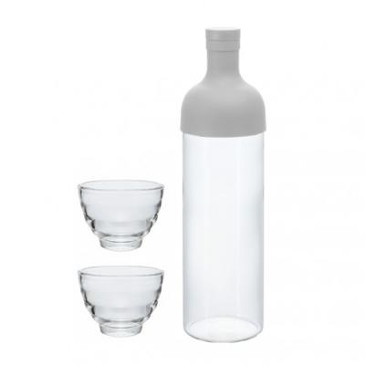 HARIO Filter-in Bottle & Tea Glass Set - Pale Grey