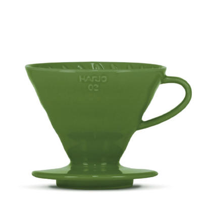 HARIO V60 Dripper, Porcelain, dark green, 3-4 Portions