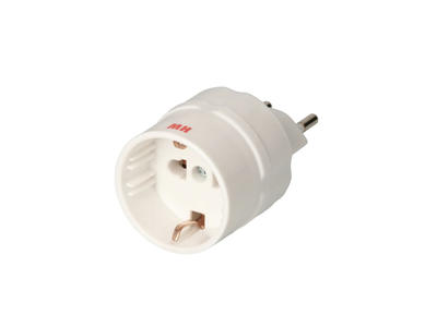 Adapter Plug Type 12/Schuko 3-pole white