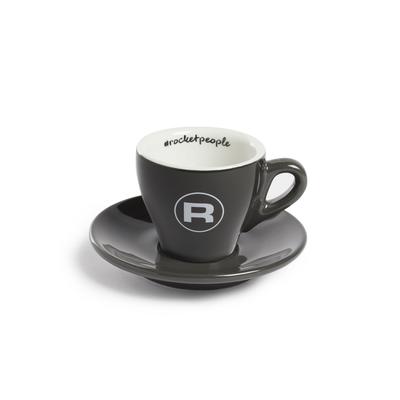Rocket Tassenset "Espresso #Rocketpeople" - 6 Stück, grau