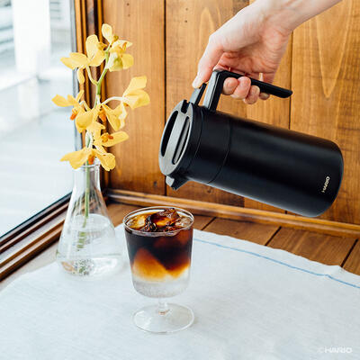 HARIO Ceramic Coating Stainless Thermal Pot 600ml - Black
