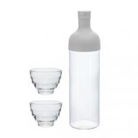 HARIO Filter-in Bottle & Tea Glass Set - Hellgrau