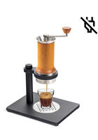 Aram Espresso Maker + Stahlständer (gelbliches Holz)