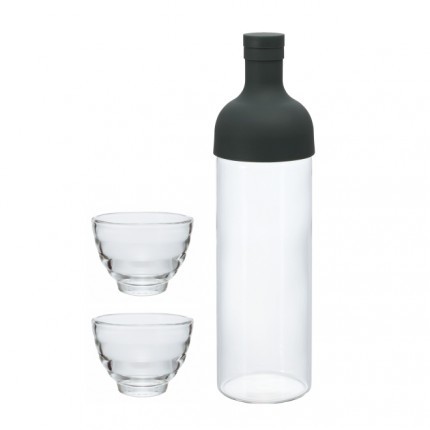 HARIO Filter-in Bottle & Tea Glass Set - Schwarz